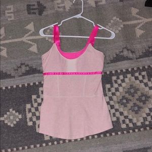 Two tone pink lulu lemon tank